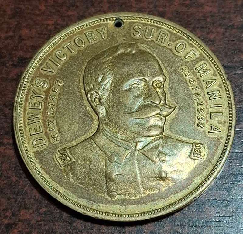1898 DEWEYS FLAG SHIP MEDALLION