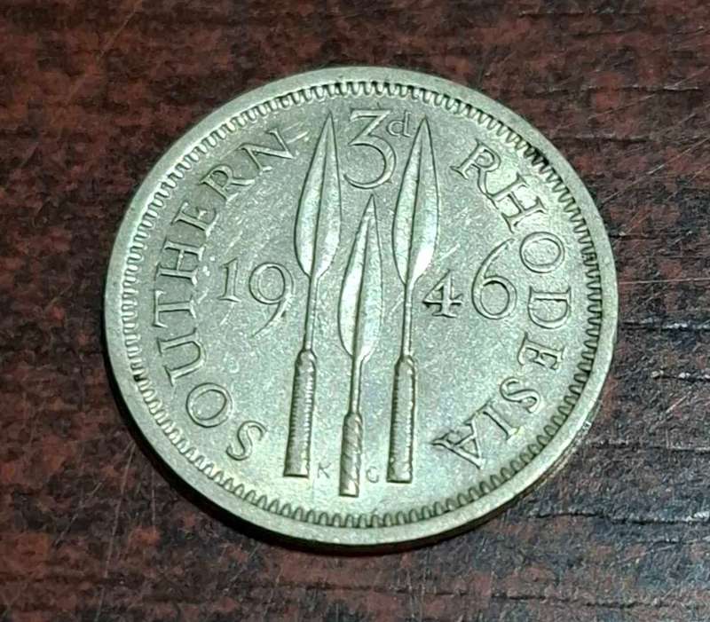 1946 Southern Rhodesia three-pence