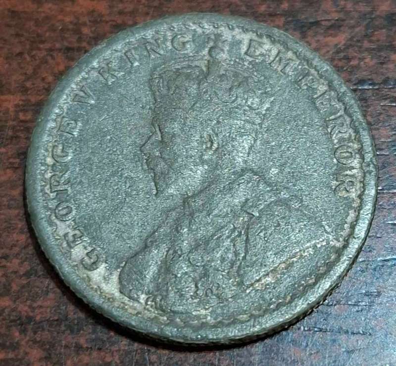 1936 Half Rupee coin from india