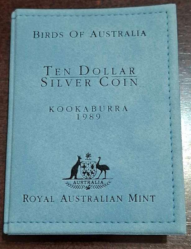 1989 Australia $10 Sterling Silver Birds Of Australia Kookaburra