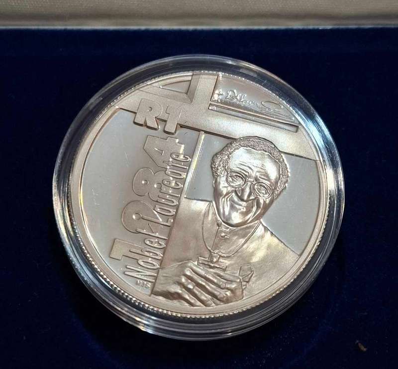 2006 Desmond Tutu Silver Proof Official R1 South Africa Coin in Original Sa Mint Box