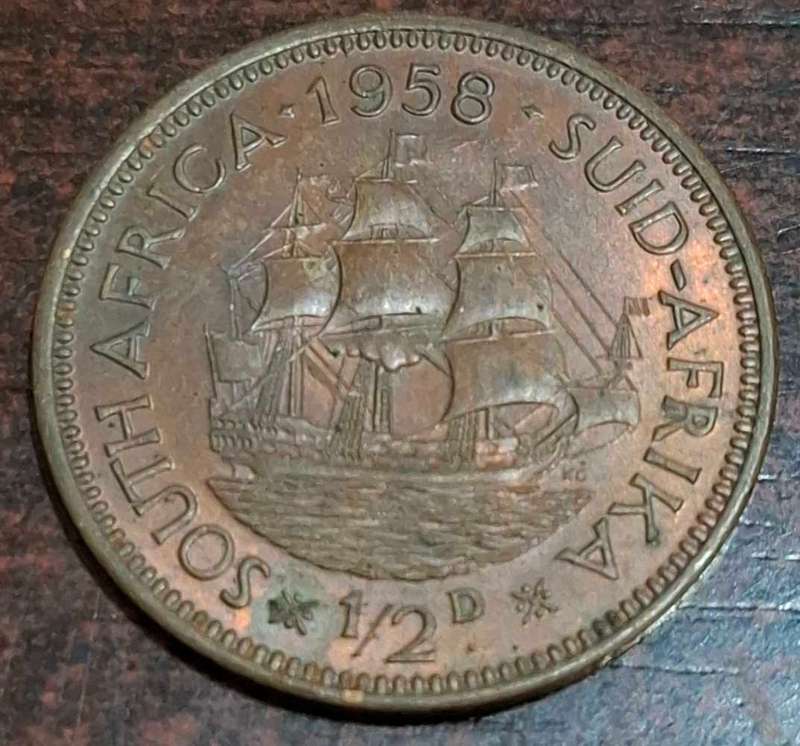 1958 South African half-penny