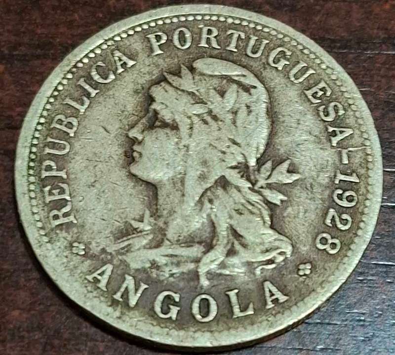 1928 Angola 50 Centavos Coin