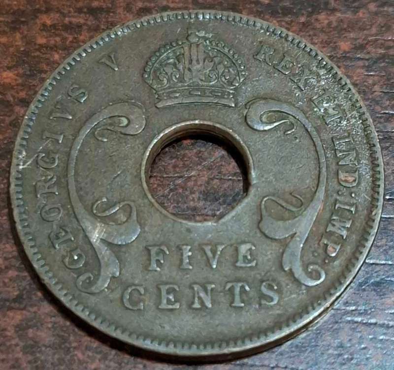 1924 East Africa 5 Cents