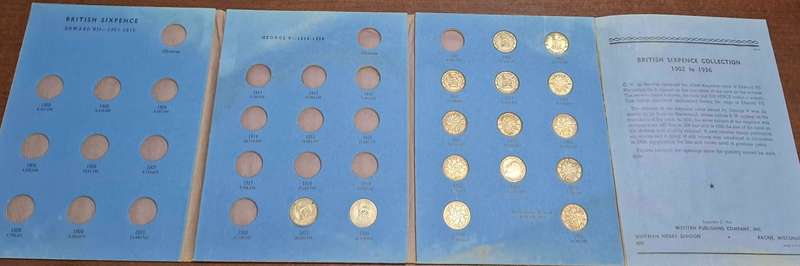 Incomplete Great britain sixpence set