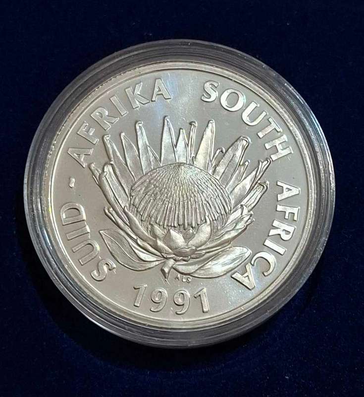 1991 South Africa Silver 1 Rand Nursing 100th Anniversary-Proof with Box