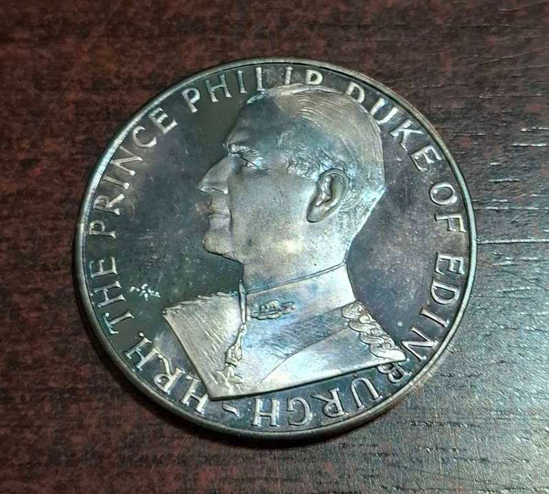 Great Britain 1966 Prince Philip Duke Edinburgh Visit America Silver Medal