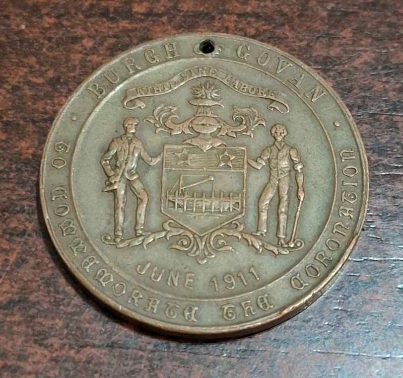 1911 King George V Coronation Medal Burgh of Govan
