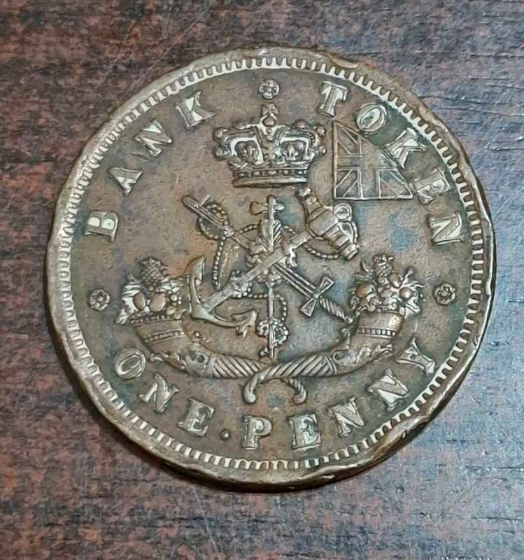 1857 Upper Canada Half Penny Token