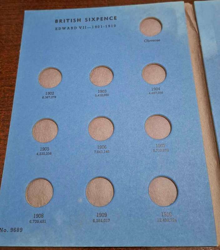 Incomplete Great britain sixpence set