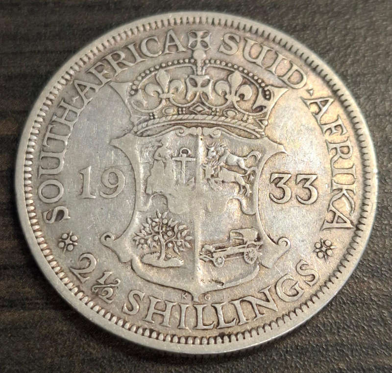 1933 South African 2½ Shillings coin
