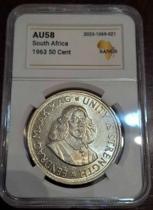 1963 South African 50-cent coin