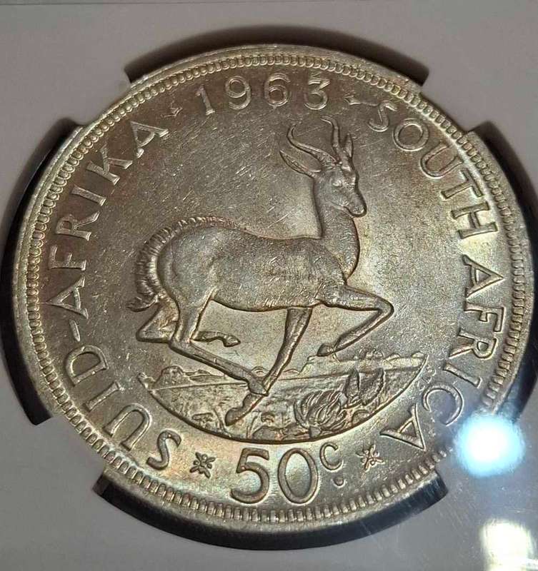 1963 South African 50-cent coin