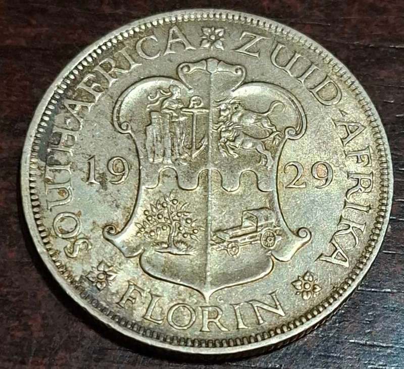 1929 South Africa Florin coin