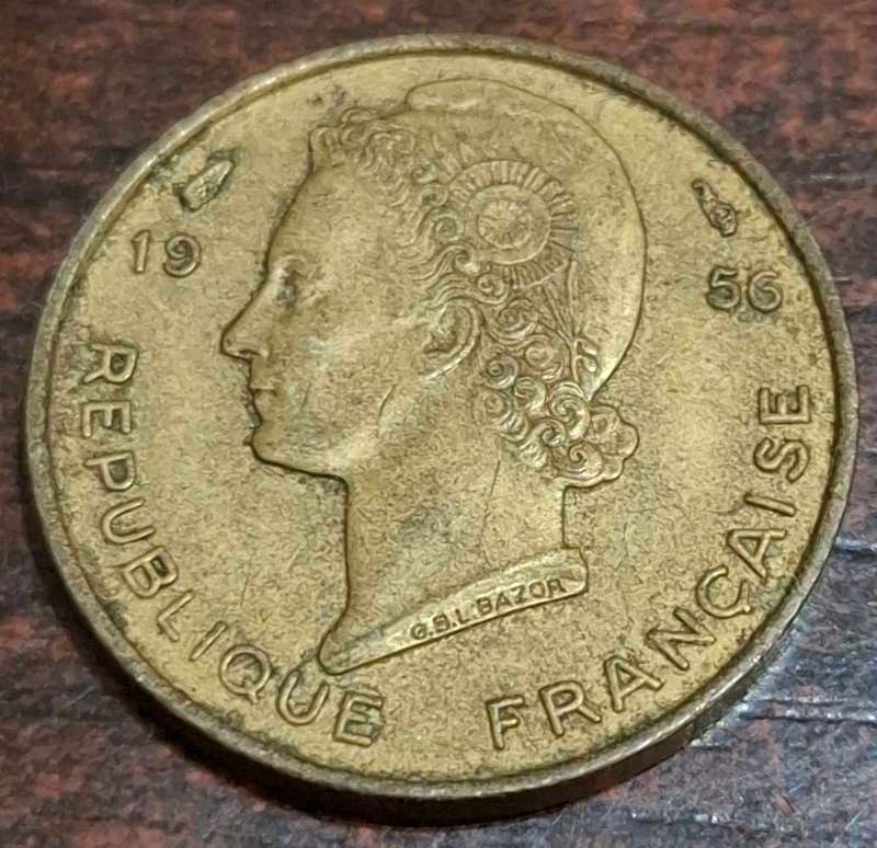 1956 5 Francs coin from French West Africa