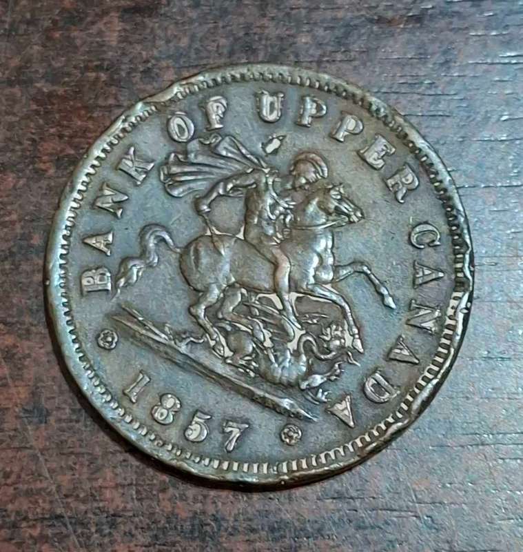 1857 Upper Canada Half Penny Token
