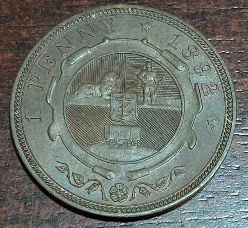 1892 South Africa 1 Penny coin