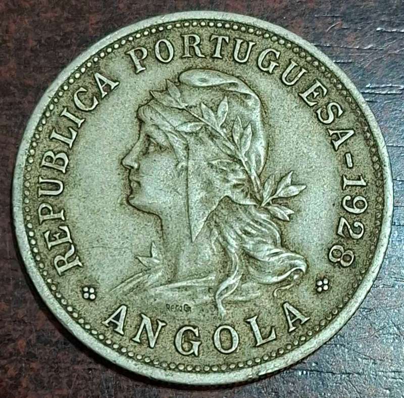 1928 50 Centavos coin from Angola