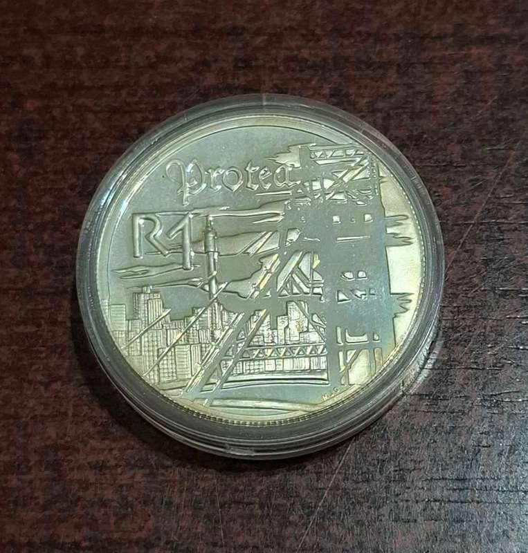 SOUTH AFRICA PROOF MINING 1999 PROTEA SILVER R1 WITH COA AND BOX