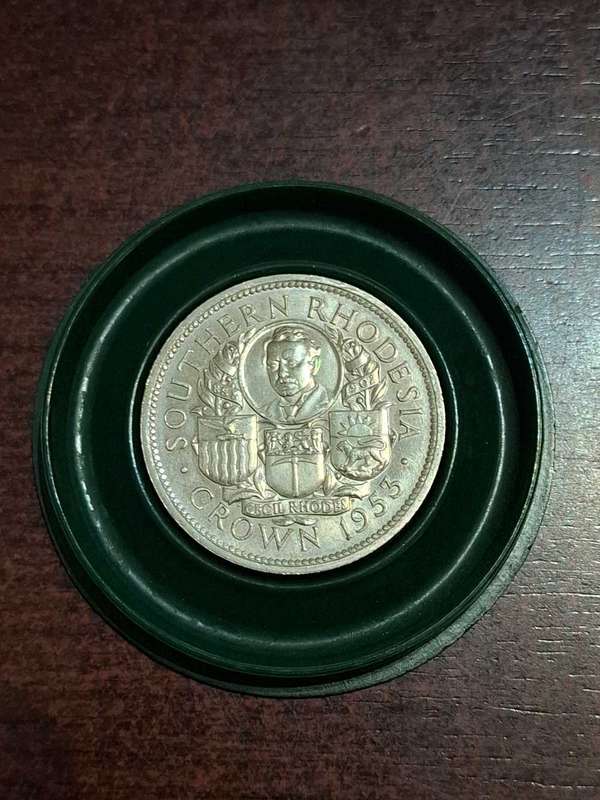1953 SOUTHERN RHODESIA SILVER ONE CROWN COIN