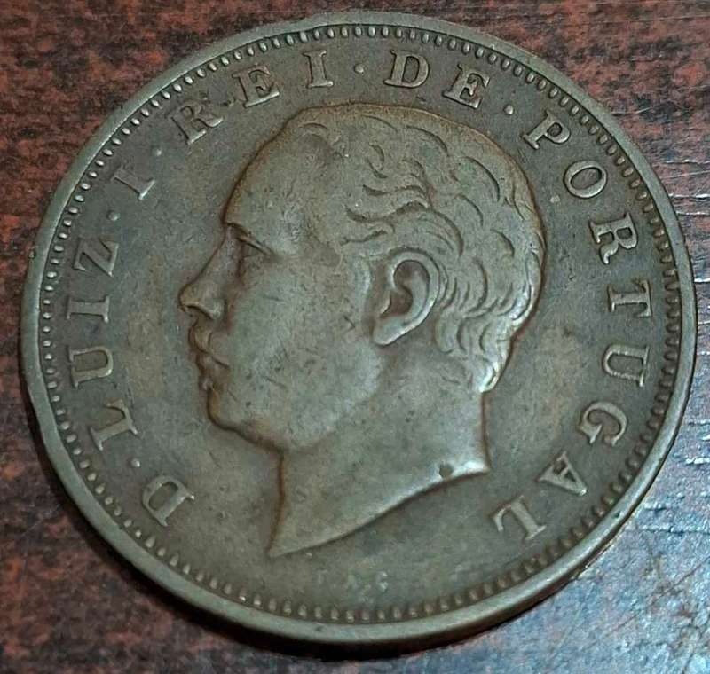 1883 Portugal 20 Reis coin