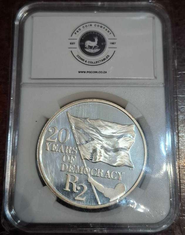 2014 South African 2 Rand coin commemorating 20 years of democracy