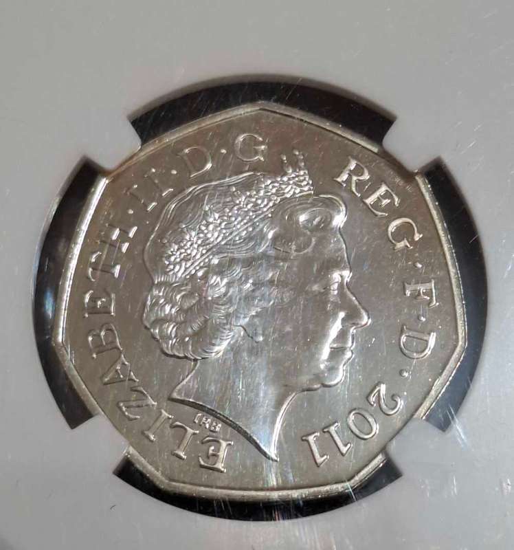 2011 Olympics High Jump 50p Fifty Pence Coin MS65 NGC Britain