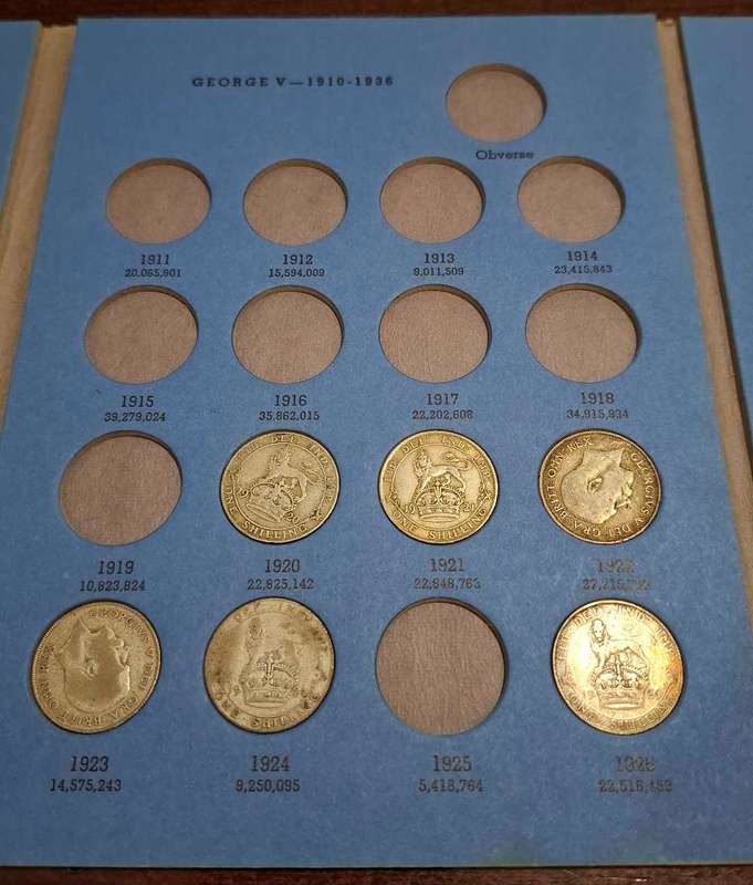 Incomplete Great britain shillings set