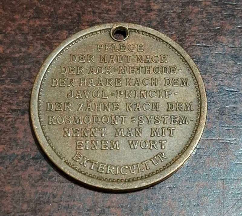 1911 GERMAN COIN BATH TOKEN WILHELM ANHALT OSTSEEBAD KOLBERG AOK PHARMACY BEAUTY