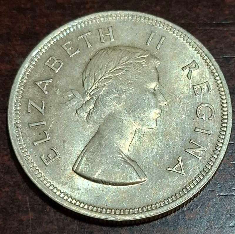1953 South African 2 1/2 Shillings coin