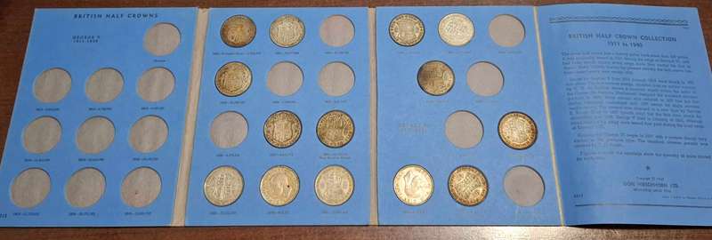 Incomplete Great britain half crown set