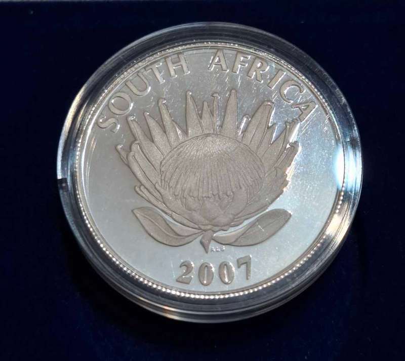 2007 South Africa Mint Nelson Mandela Commemorative 1 Rand Proof Coin