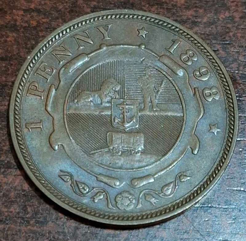 1898 South Africa 1 Penny coin from the South African Republic (ZAR)