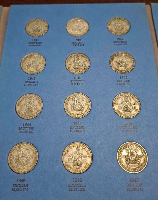 Great Britain Whitman Folder Shilling Collection 1937-1951 complete set