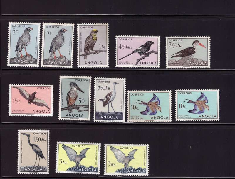 Angola 1951 Birds - HR, UMM Singles