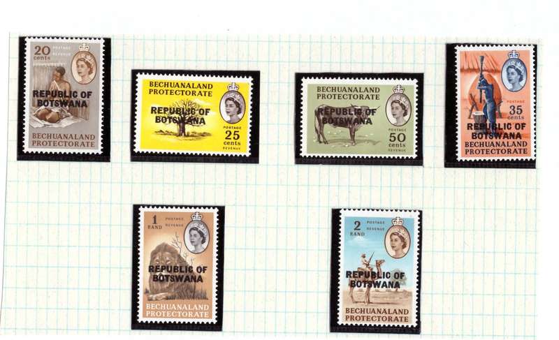 Bechuanaland - 1966 Birds with Botswana Overprint - UMM, HR and used