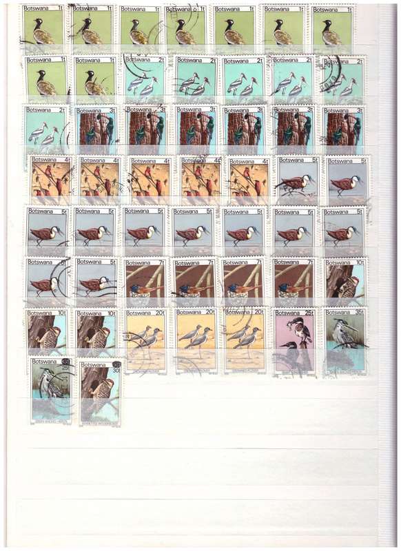Botswana Selection x 6 pages. Mostly used but incl UMM