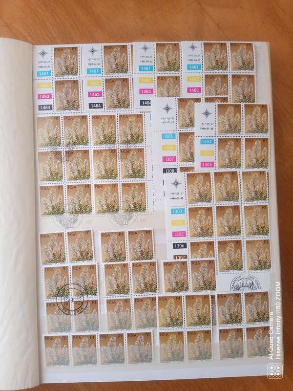 RSA - Large selection in 16 page Stock book 1/2  Mini sheets, control blocks and more.