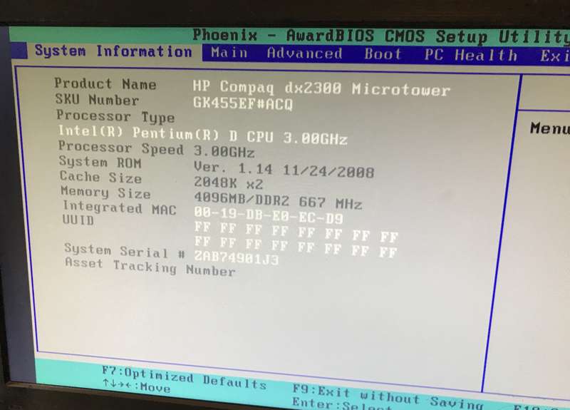 HP Compaq DX2300 Tower For Referb or Parts