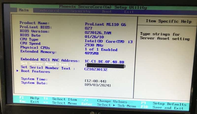 HP Proliant ML110 G6 Server
