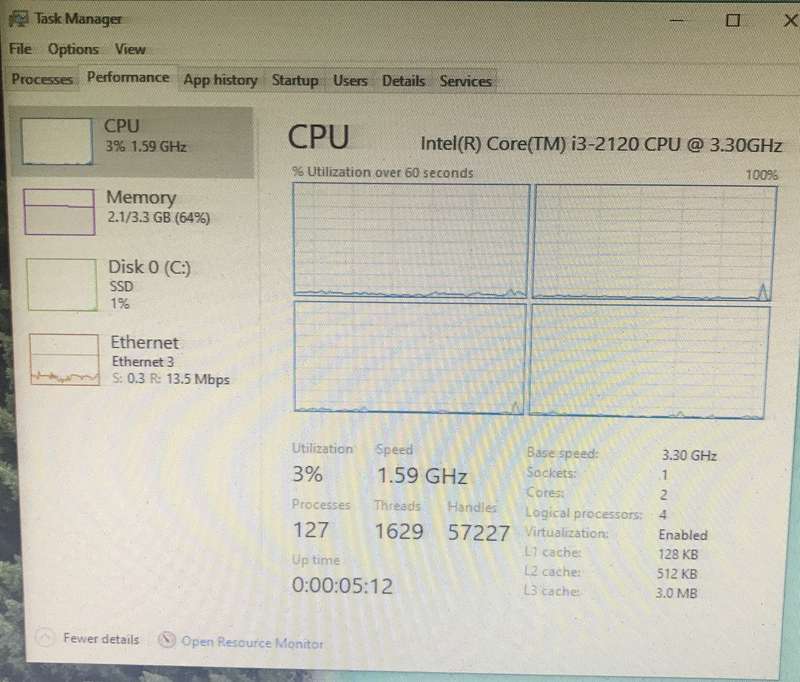 Intel DH61WW Motherboard And CPU