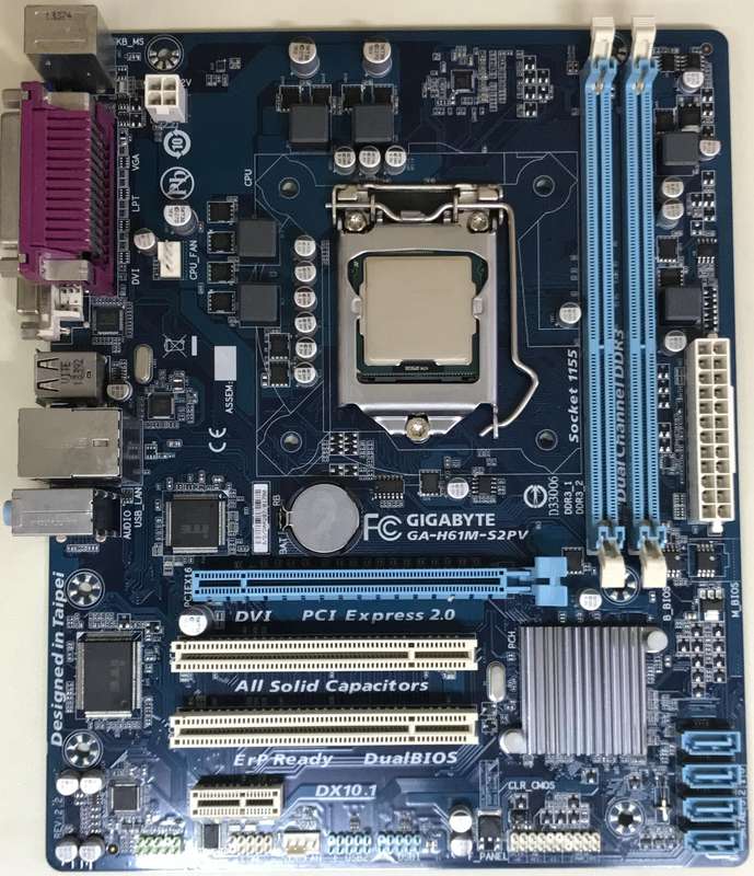 Gigabyte GA-H61M-S2PV Motherboard and CPU Combo