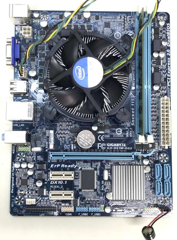Gigabyte GA-H61M-DS2 Motherboard, CPU And Memory Combo