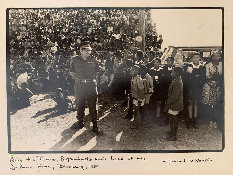Paul Alberts Photo Brig.H.S.Turner Bophuthatswana Head of the Defence Force 1980