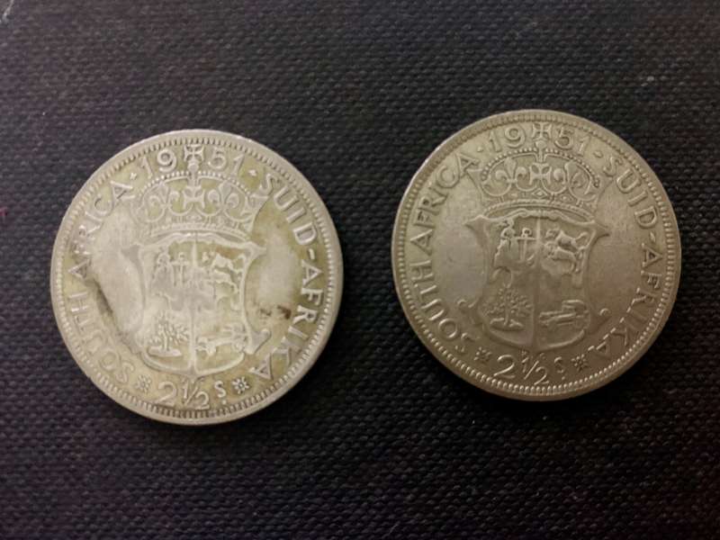 South Africa Union Half Crowns(2) 1951