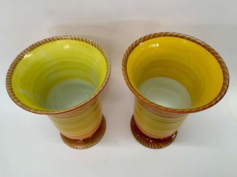 Shelley Art Deco Harmony Pattern Vases