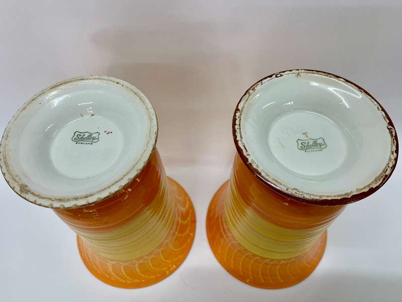 Shelley Art Deco Harmony Pattern Vases