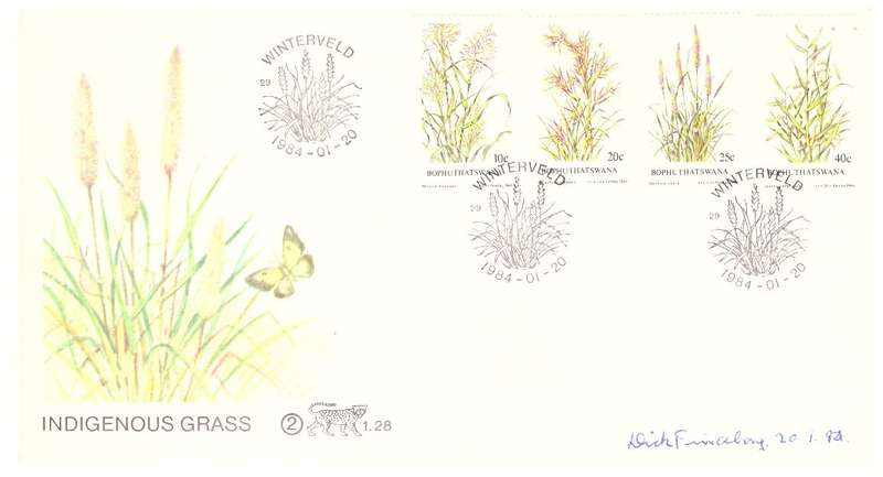 Bophuthatswana no 1.28 - 1984 Indigenous Grasses signed by Artist Dick Findlay
