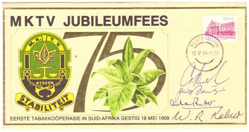 Magaliesberg Tobacco Co-operative 1984 Signed by Anton Rupert