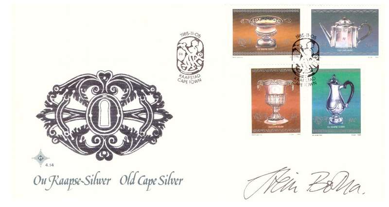 RSA no 4.14 - 1985 Old Cape Silver FDC signed by the Artist Hein Botha